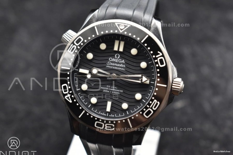 1081 Black PVD on Dial Edition 300M Strap VSF Diver Seamaster Black GoAnywhere Best A Rubber 0811